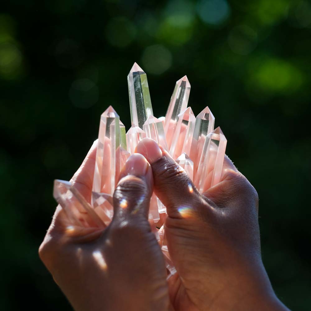 Quartz crystals used in Tameana therapy with Angelica Groenlund to support balance, calm, clarity and harmonisation.